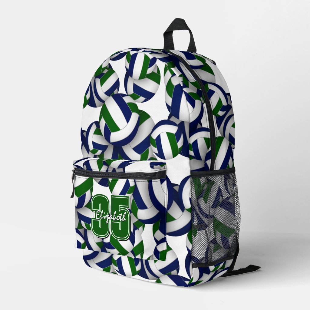 blue green volleyball team colors sports gear printed backpack