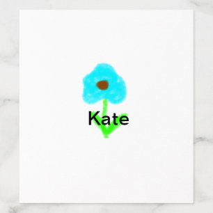 Blue green watercolor add your name tex  envelope liner