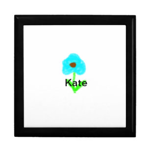 Blue green watercolor add your name tex silver f gift box