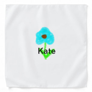 Blue green watercolor add your name text custom bandana