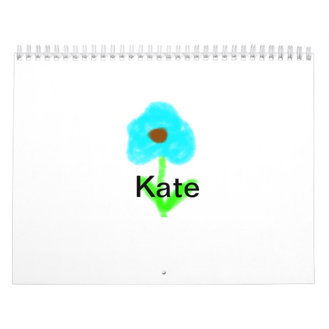 Blue green watercolor add your name text custom  calendar (Cover)