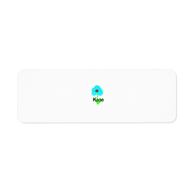 Blue green watercolor add your name text custom  label (Front)