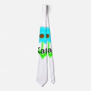 Blue green watercolor add your name text custom neck tie