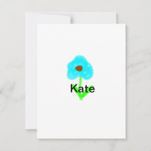 Blue green watercolor add your name text custom  note card
