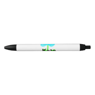 Blue green watercolor add your name text custom pen