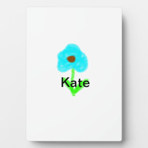 Blue green watercolor add your name text custom plaque
