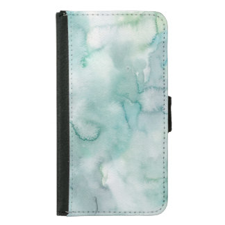 Blue Green Watercolor Art Samsung Galaxy S5 Wallet Case