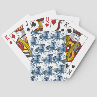 Blue & Green Watercolor Floral Playing Cards