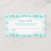 Blue & Green Watercolor Oh Baby Diaper Raffle   Enclosure Card (Front)