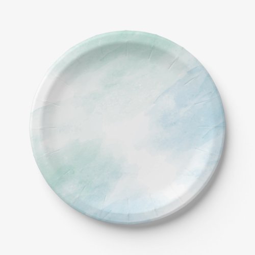 Blue Green Watercolor Paper Plates