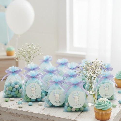 Blue & Green Watercolor Teddy Bear Baby Shower