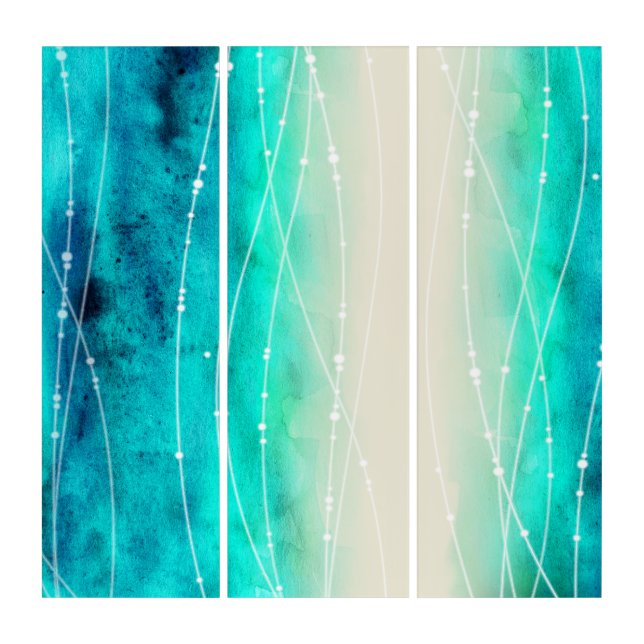 Blue green wave abstract art (Front)