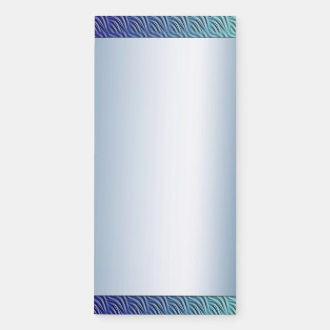 Blue Green Waves Border Magnetic Fridge Notepad