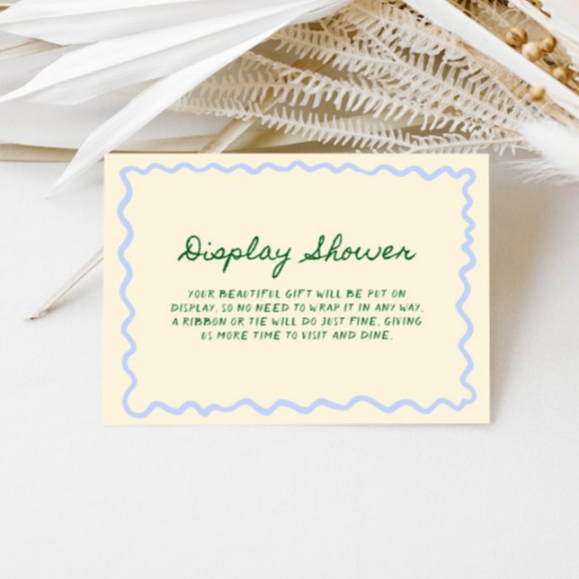 Blue Green Whimsical Handwritten Display Shower Enclosure Card (Creator Uploaded)
