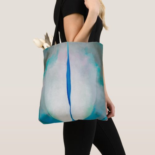 Blue green white abstract art by Georgia OKeeffe  Tote Bag