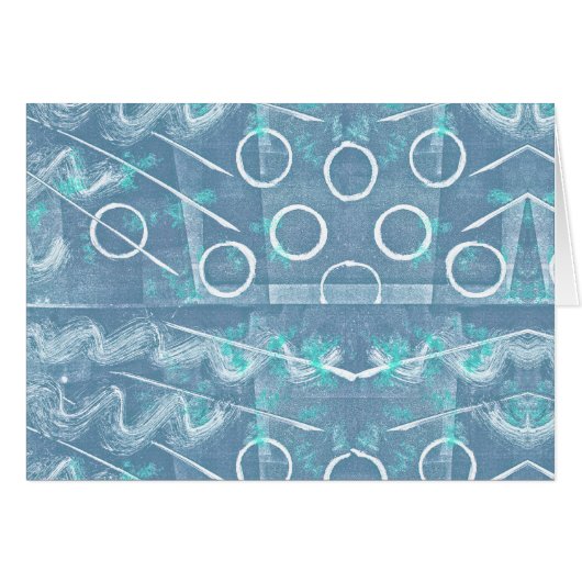 Blue Green White Abstract Cards (Front Horizontal)