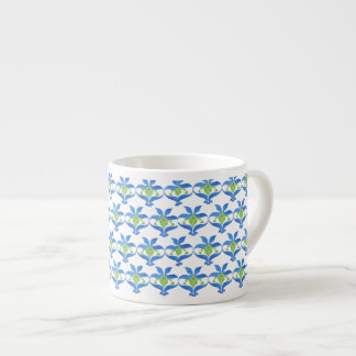 Blue Green White Art Nouveau Pattern Espresso Mug