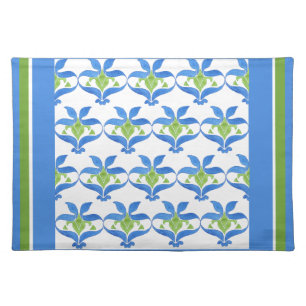 Blue, Green White Art Nouveau Pattern Placemat