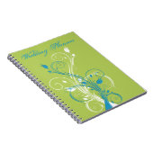 Blue Green White Floral Wedding Planner Notebook (Right Side)