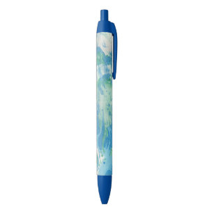 Blue Green White Modern Elegant Abstract Template Blue Ink Pen