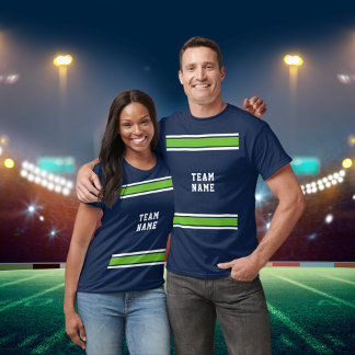 Blue Green White Sports Jersey Team Name Unisex T-Shirt