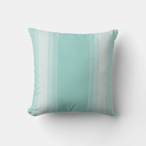 Blue Green White Striped Template Trend Colors Throw Pillow