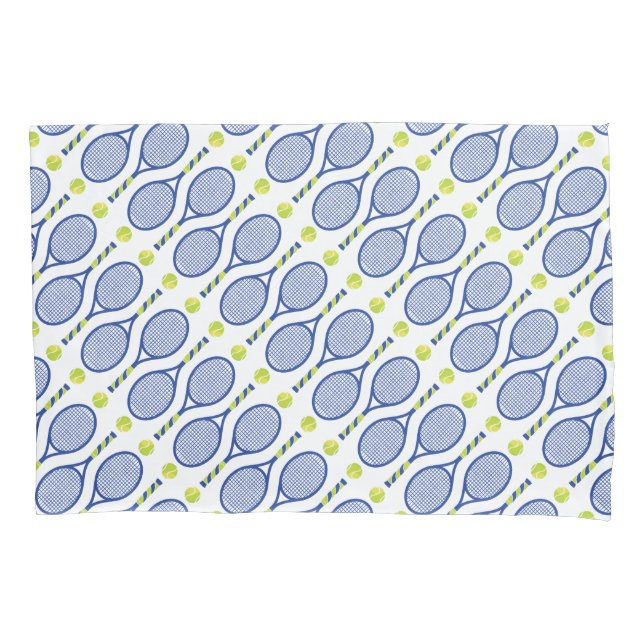 🎾- blue, green, white tennis🎾 pillow case (Front)