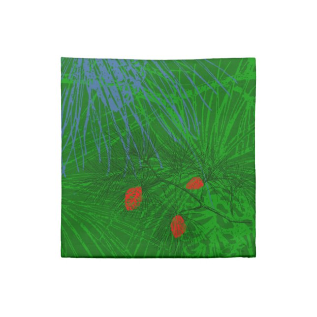 Blue Green Winter Holiday Pine Napkins (Quarter Fold)