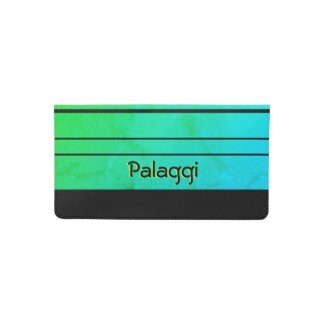 Blue Green With Black Lines Checkbook Cover