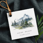 Blue Green Woods Mountain Landscape Sketch Wedding Favor Tags<br><div class="desc">If you need any other matching product or customization,  kindly message via Zazzle.</div>