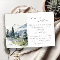 Blue Green Woods Mountain Sketch Wedding Reception