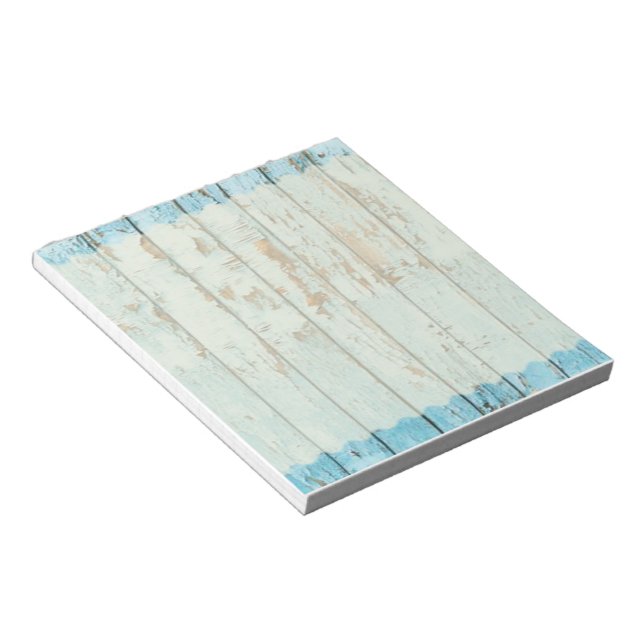Blue green worn wood post its tear away notepad (Angled)
