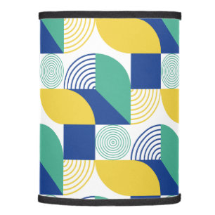 Blue Green Yellow Abstract Geometric Pattern Lamp Shade