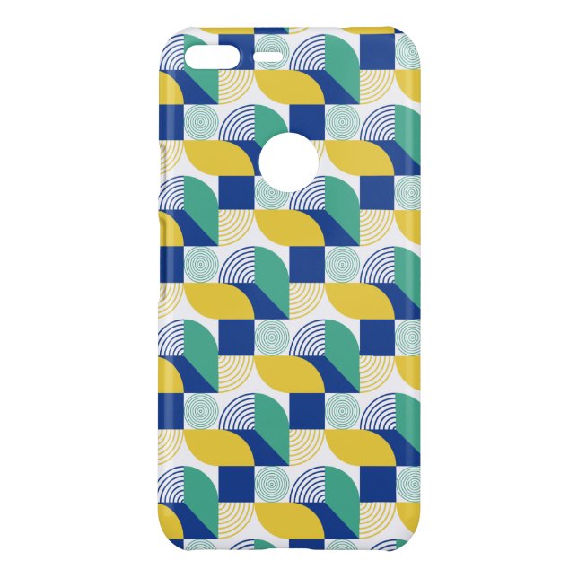 Blue Green Yellow Abstract Geometric Pattern Uncommon Google Pixel XL Case (Back)