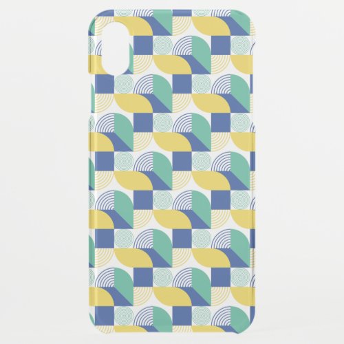 Blue Green Yellow Abstract Geometric Pattern iPhone XS Max Case