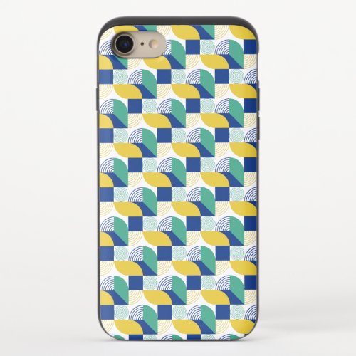 Blue Green Yellow Abstract Geometric Pattern iPhone 87 Slider Case