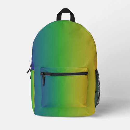 Blue Green Yellow Abstract  Printed Backpack