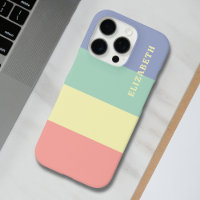 Blue, Green Yellow and Coral Pink Stripes Pattern