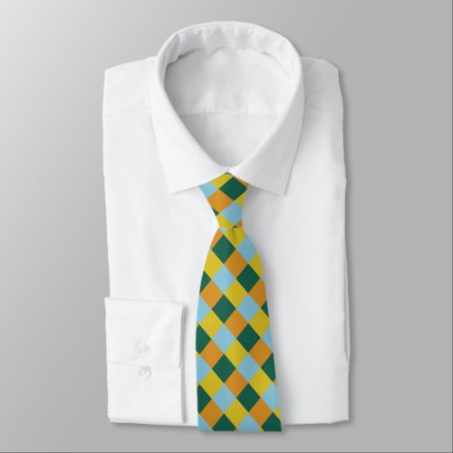 Blue Green Yellow Brown Orange Neck Tie