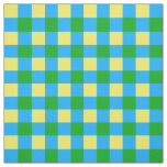 Blue Green Yellow Check Plaid Pattern Design  Fabric