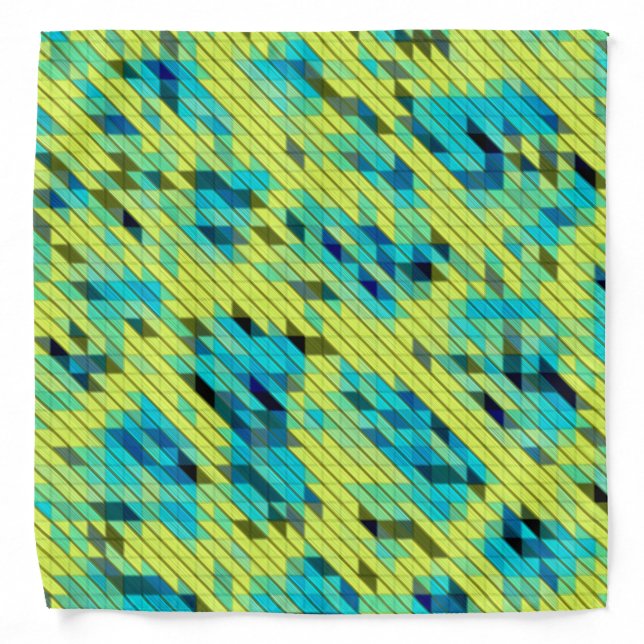 Blue Green Yellow COOL Pattern Bandana (Front)