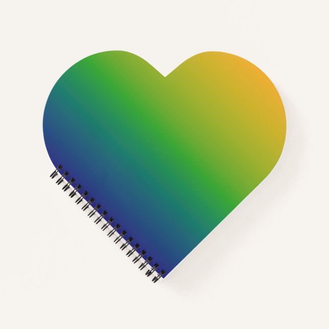 Blue Green Yellow Gradient Design Notebook (Front)