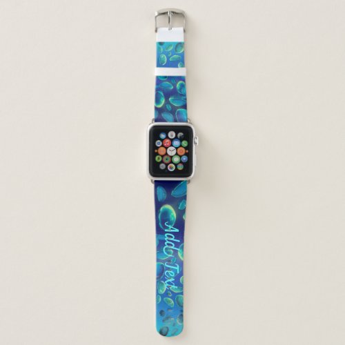 Blue Green  Yellow Moon Jellies Gradient Blue  Apple Watch Band