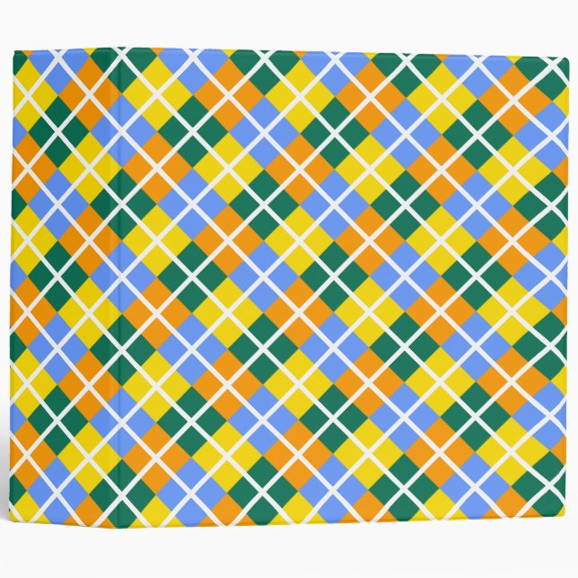 Blue Green Yellow Orange 3 Ring Binder (Front/Spine)