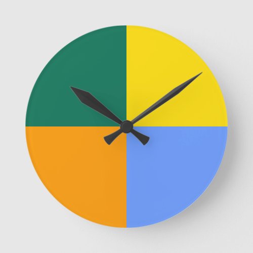 Blue Green Yellow Orange Round Clock
