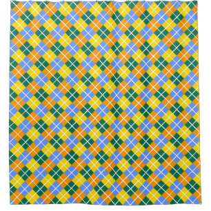 Blue Green Yellow Orange Shower Curtain