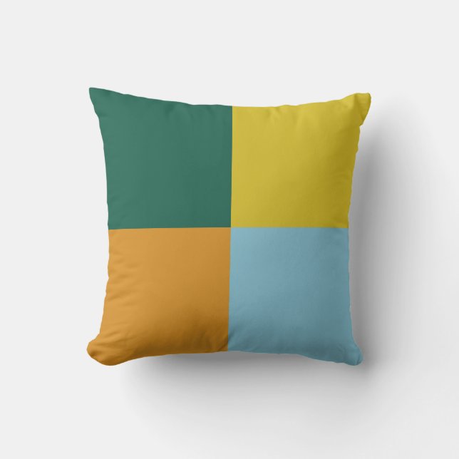 Blue Green Yellow Orange Throw Pillow (Front)