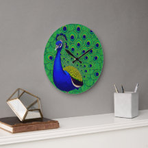 Blue- green yellow peacock Wallpaper