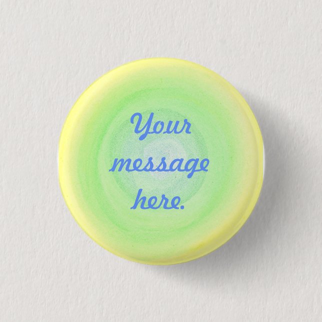 Blue Green Yellow Sphere Your Message Here Buttons (Front)