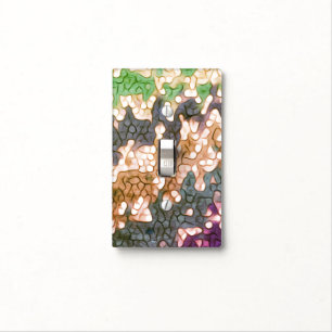Blue Green Yellow Unique Pattern Light Switch Cover